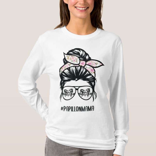 Papillon hund, bjästhölje, papillon m t shirt (Framsida)