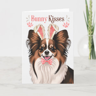Papillon Hund Bunny Öron för Påsk Helgkort