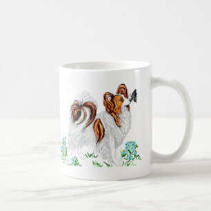 Papillon Hund & Butterfly Öga till Öga Kaffemugg
