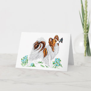 Papillon Hund & Butterfly Öga till Öga Kort