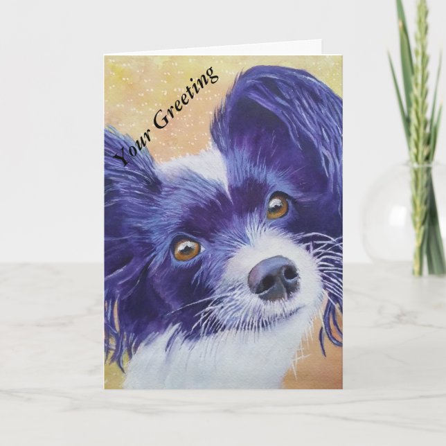 Papillon Hund Card Helgkort (Framsida)