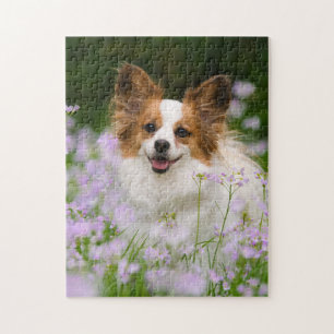 Papillon Hund Cute Romantic Porträtt Pussel