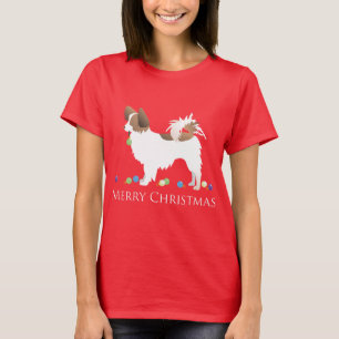 Papillon Hund God jul Design T-shirt