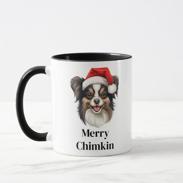Papillon Hund Julhatt Jul Mugg (Vänster)