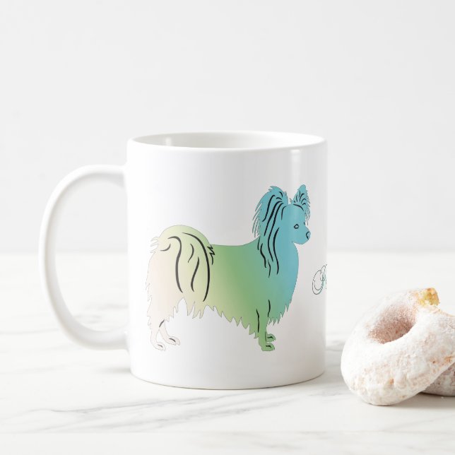 Papillon Hund Kaffemugg (Med munk)