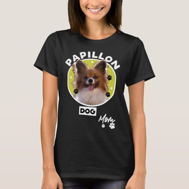 Papillon Hund Mamma 81 T Shirt (Framsida)