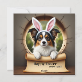 Papillon hund - med Namn Julkort