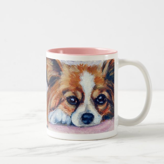 Papillon Hund Mugg (Höger)