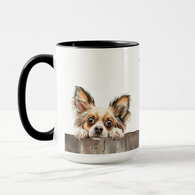 Papillon Hund Mugg (Vänster)