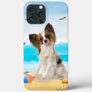 Papillon Hund på Beach