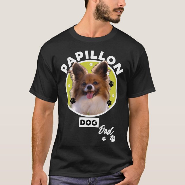 Papillon Hund Pappa 75 T Shirt (Framsida)
