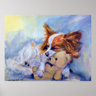 Papillon Hund Poster SKRIV UT