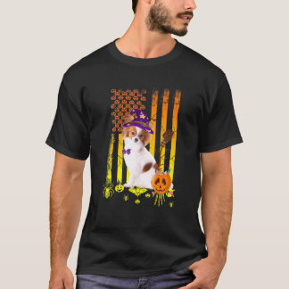 Papillon Hund Pumpkin American Flagga Halloween Hu T Shirt