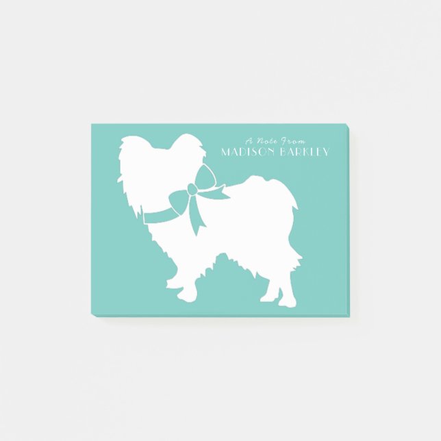 Papillon Hund Puppy Post-it Block (Framsida)