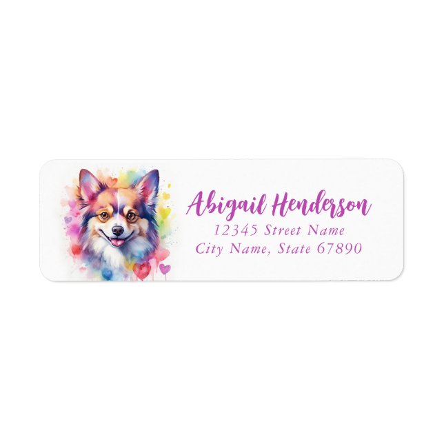 Papillon Hund Returetiketter Returadress Etikett (Framsidan)
