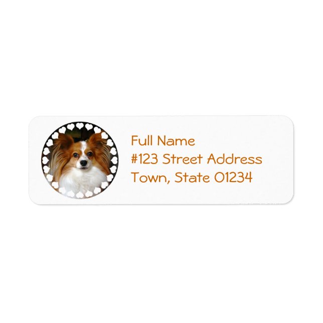 Papillon Hund Return-adressetikett Returadress Etikett (Framsidan)