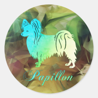 Papillon Hund Runt Klistermärke