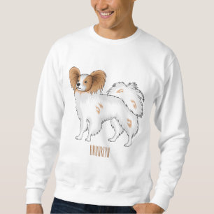 Papillon hund serieillustration lång ärmad tröja