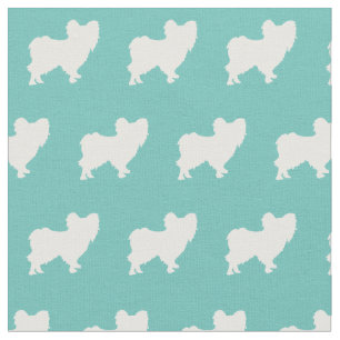 Papillon Hund Silhouette Pet Teal Tyg