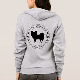 Papillon Hund Siluett Med Tassar Och Anpassad Text T Shirt