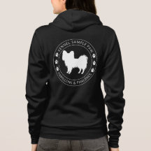 Papillon Hund Siluett Med Tassar Och Anpassad Text