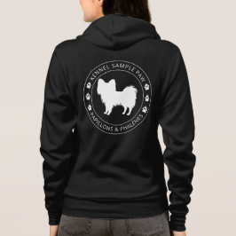 Papillon Hund Siluett Med Tassar Och Anpassad Text T Shirt
