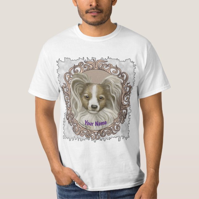 Papillon Hund T Shirt (Framsida)