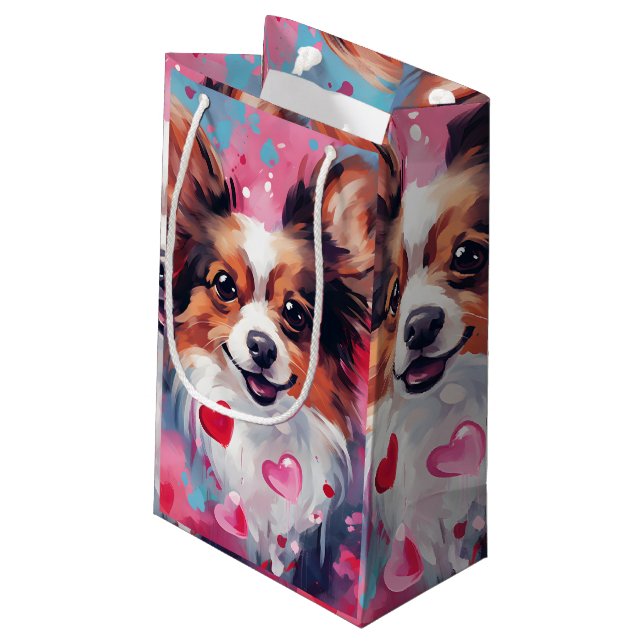 Papillon hund Valentines day (Baksidan Vinklad)