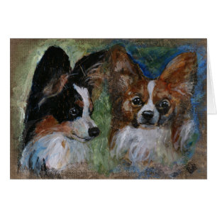 Papillon Hundar Hälsningskort