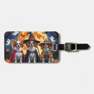 Papillon Hundar Pumpkin Halloween Funny Bagagebricka