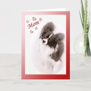 Papillon hundvalentin för mamma helgkort