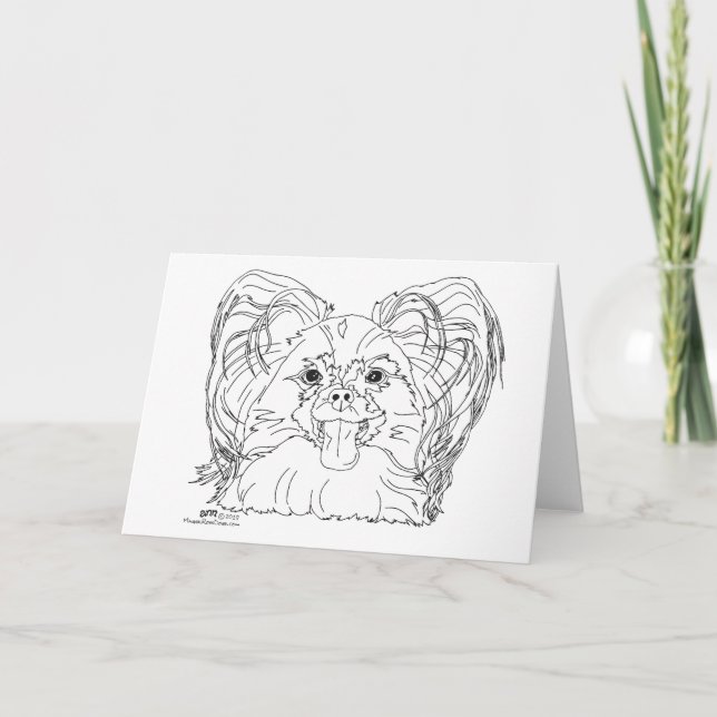 Papillon Huvud Studie Kort (Framsida)