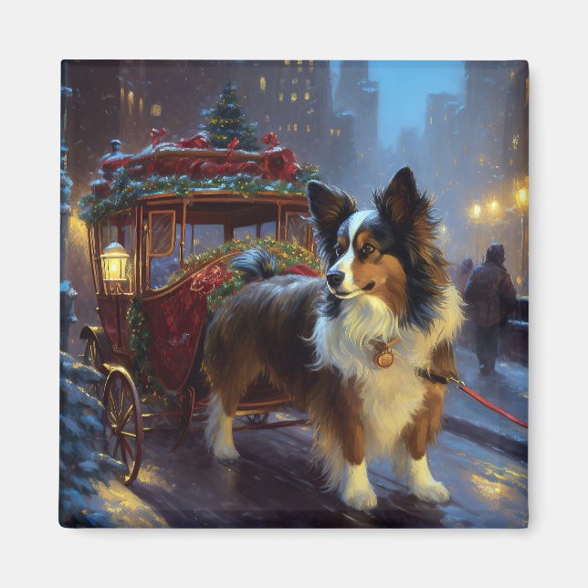 Papillon jul - festsäsong magnet (Framsidan)