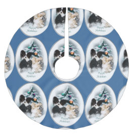 Papillon julklappar julgransmatta borstad polyester