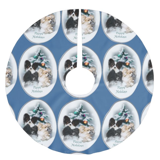 Papillon julklappar julgransmatta borstad polyester (Framsidan)