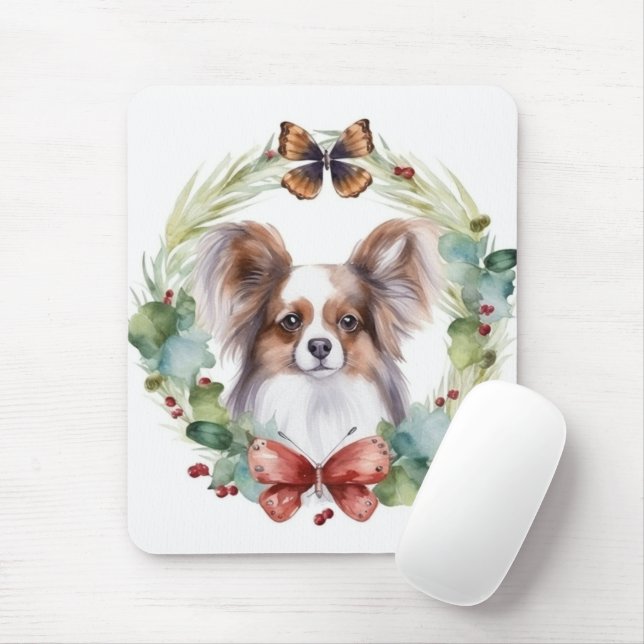 Papillon Julkrans Festlig Valp Musmatta (Med mus)