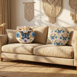 Papillon Kaleidoscope Rund Kudde