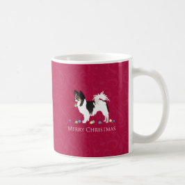 Papillon Leksak Hund aveln jul Silhouette Kaffemugg