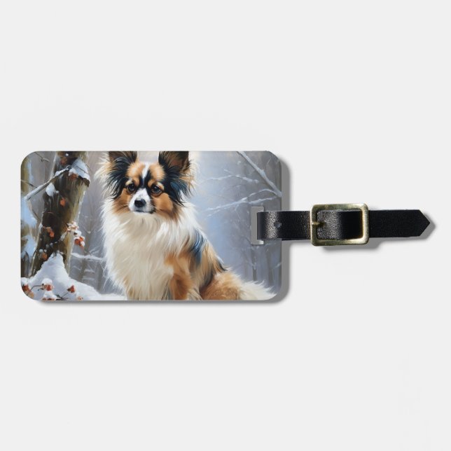Papillon Let It Snow Jul Bagagebricka (Horisontell Framsida)