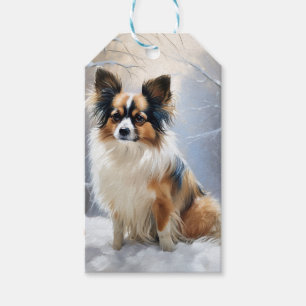 Papillon Let It Snow Jul Presentetikett
