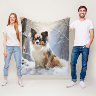 Papillon Let It Snow Julfirande Fleecefilt