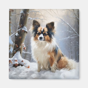 Papillon Let It Snow Julfirande Magnet