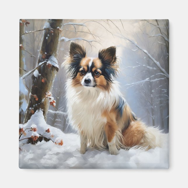 Papillon Let It Snow Julfirande Magnet (Framsidan)