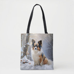 Papillon Let It Snow Julfirande Tygkasse