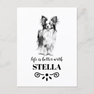 Papillon Life är bättre med Anpassningsbar Hund Na Vykort
