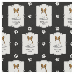 Papillon Mamma Pap Mamma (vit och sable) Cute Hund Tyg