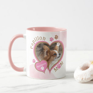 Papillon Mamma Personlig Hund Foto och Namn Mugg
