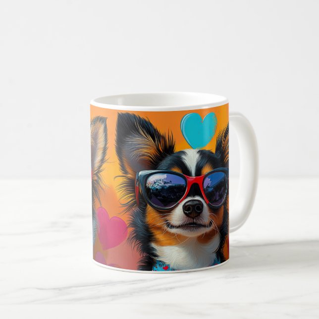Papillon med hjärtrusor Alla hjärtans dag Kaffemugg (Framsida höger)