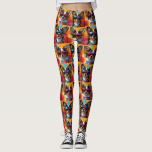 Papillon med hjärtrusor Alla hjärtans dag Leggings