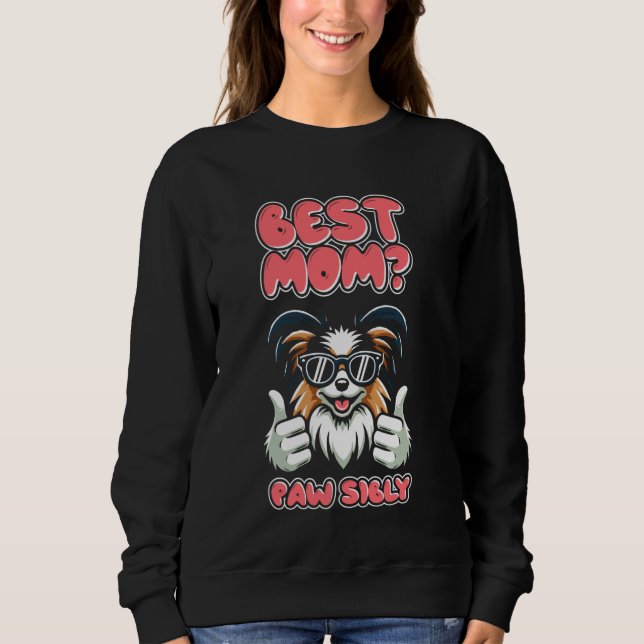 Papillon Mor Hund aveln - Pet Best Mamma Pawsible T Shirt (Framsida)